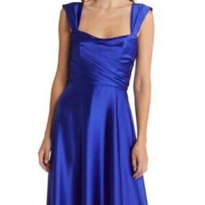 Amsale Cobalt Blue Satin Gown